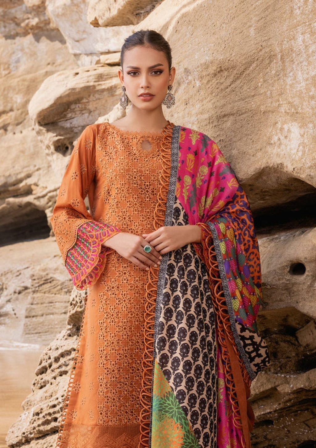 3 Piece Stitched Chikankari Suit - Ready To Wear