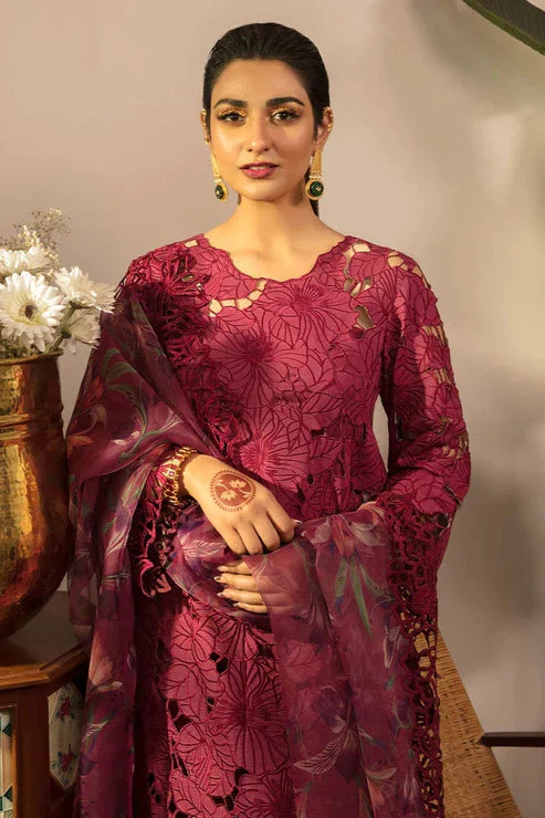 03-Piece Suit With Chikankari Embroidery - Ready To Wear