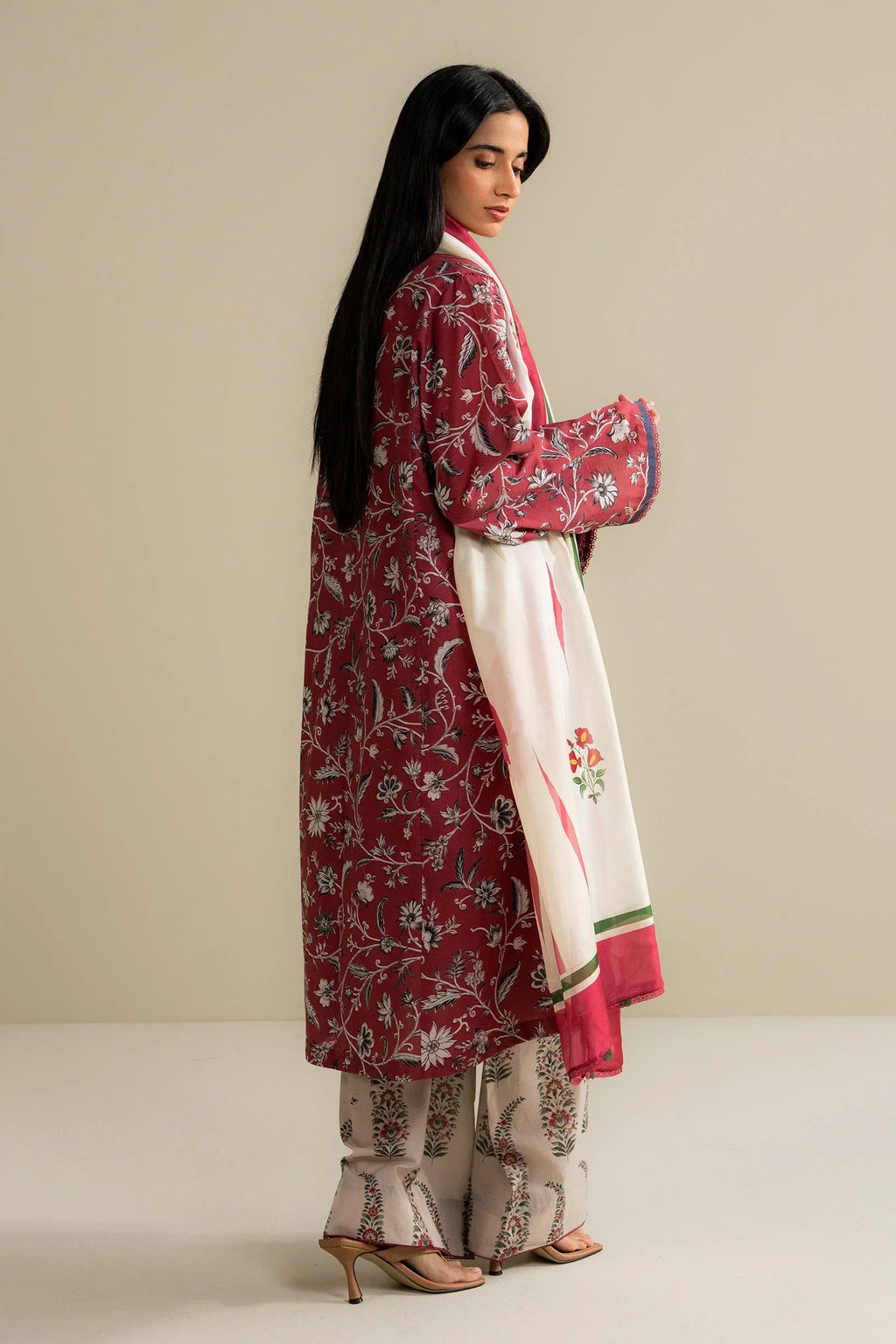 3 Piece Stitched Designer Suit - Ready To Wear