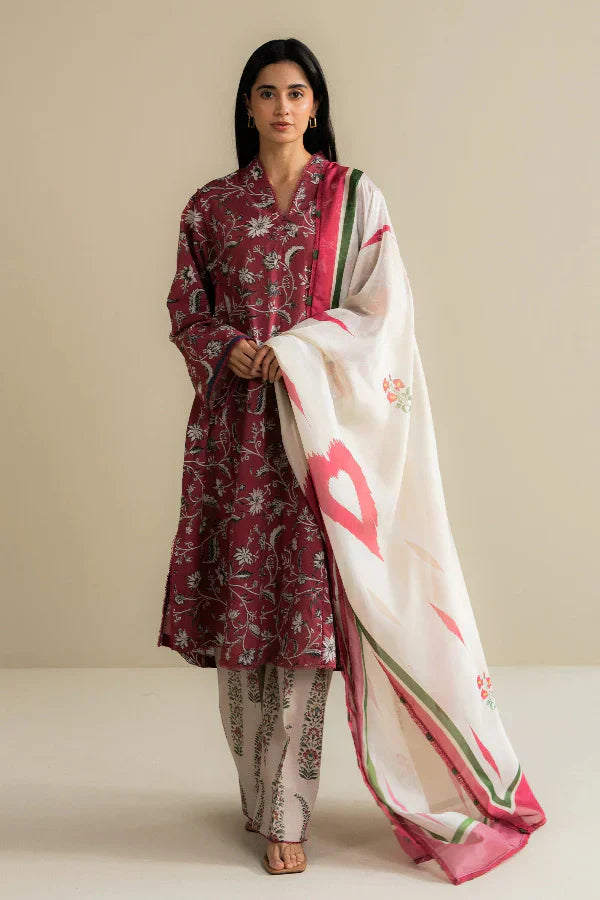 3 Piece Stitched Designer Suit - Ready To Wear