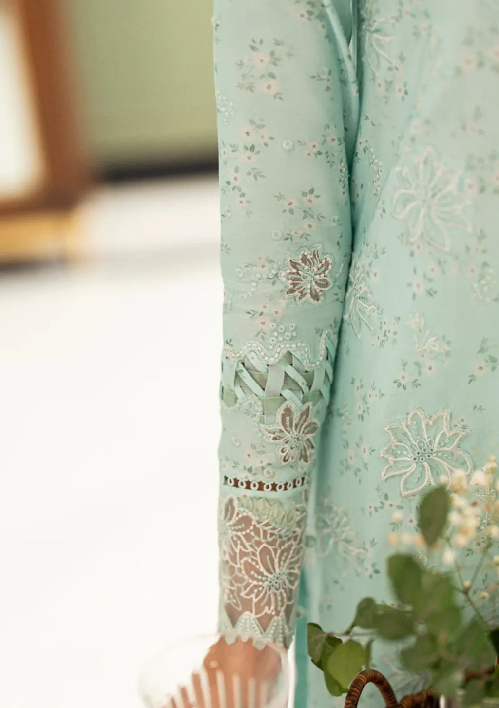 Ice Blue Elegance - Embroidered Lawn Suit | Ready To Wear