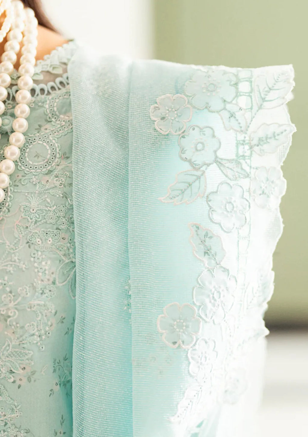 Ice Blue Elegance - Embroidered Lawn Suit | Ready To Wear