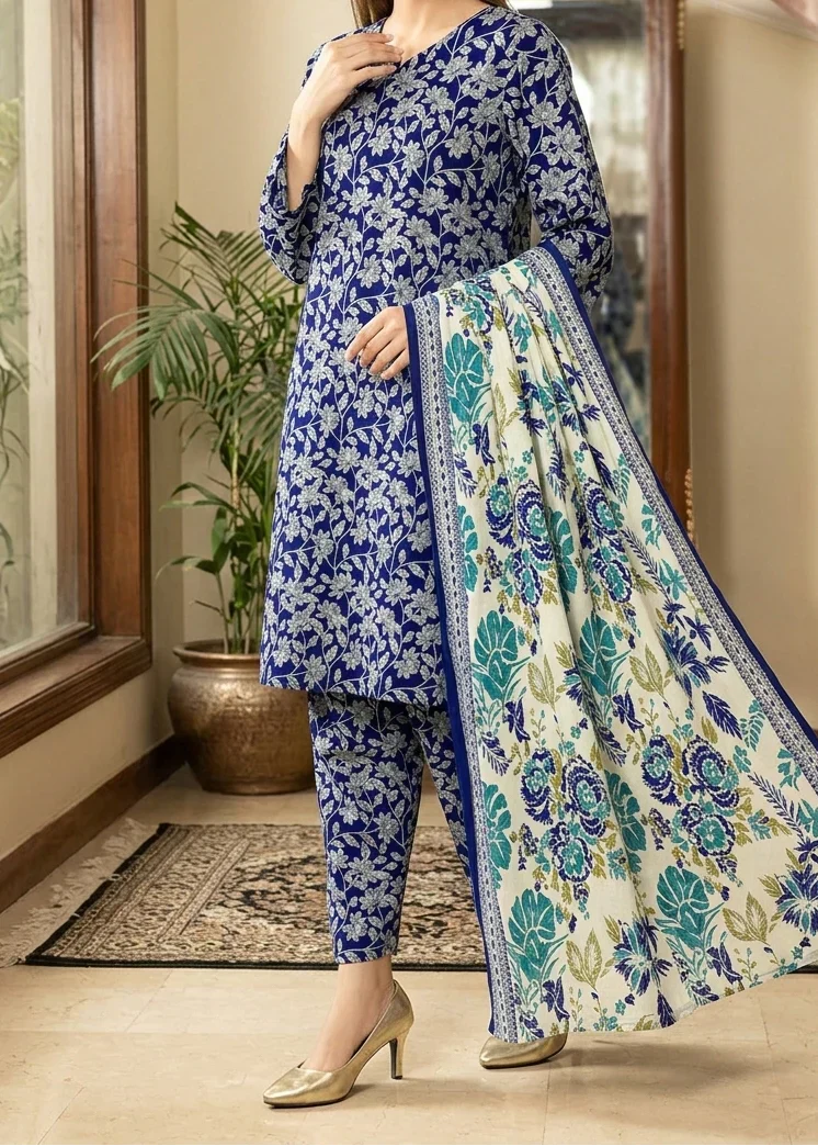 03-Piece Printed Lawn Suit - Ready To Wear