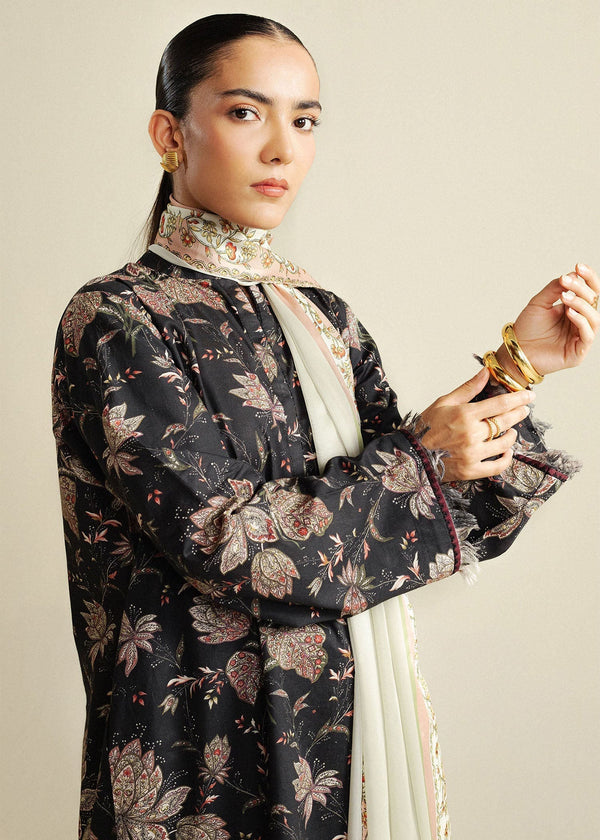 3 Piece Stitched Cambric Suit - Ready To Wear
