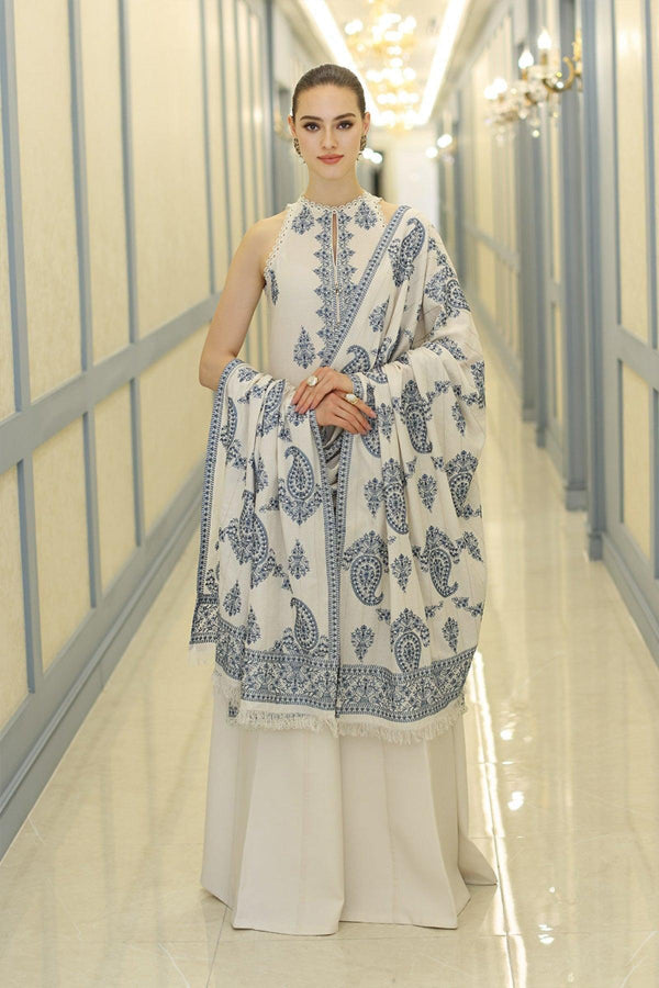 3 Piece Stitched Dhanak Suit - Ready To Wear